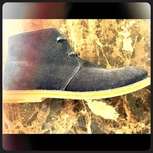 Louis Vuitton blue suede lace up ankle boots-